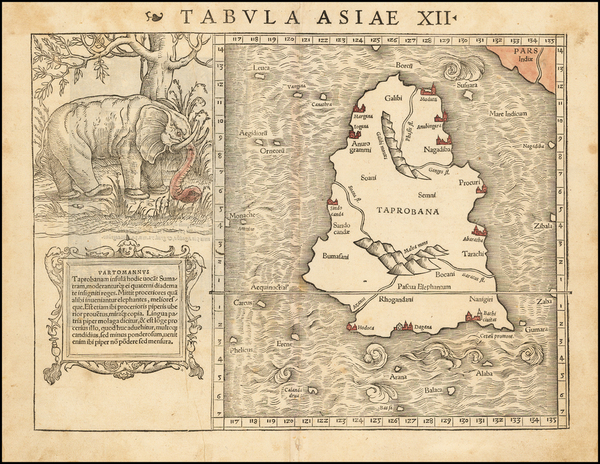 68-India and Other Islands Map By Sebastian Munster