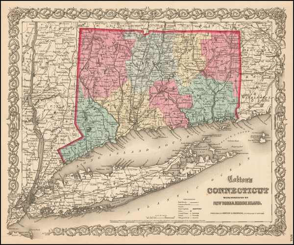 13-New England and Massachusetts Map By Joseph Hutchins Colton