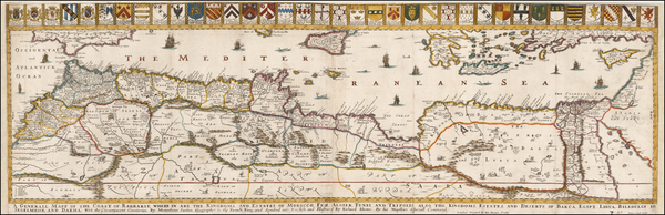 97-Mediterranean, Egypt, North Africa, Balearic Islands and Greece Map By Richard Blome