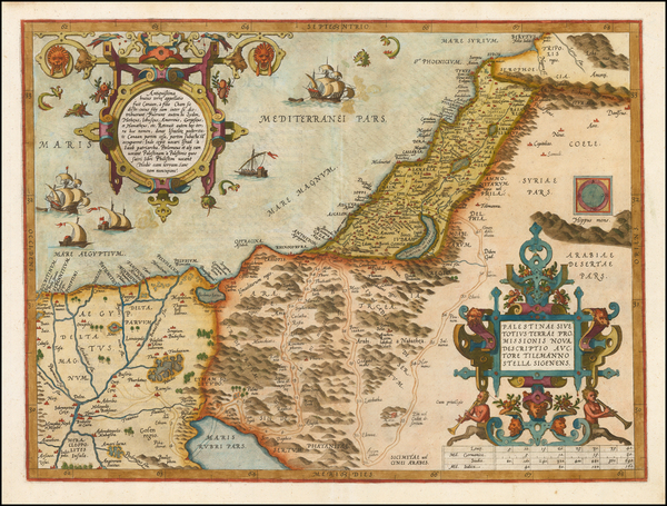 27-Holy Land Map By Abraham Ortelius