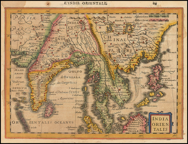 98-India, Southeast Asia and Philippines Map By  Gerard Mercator