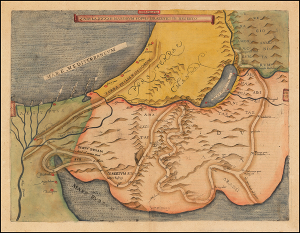 78-Holy Land Map By Augustino Torniello