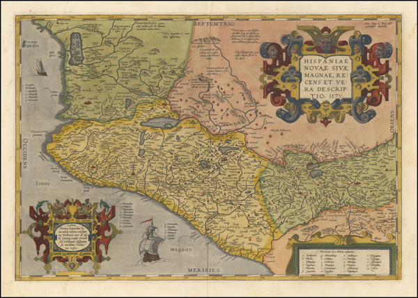 35-Mexico Map By Abraham Ortelius