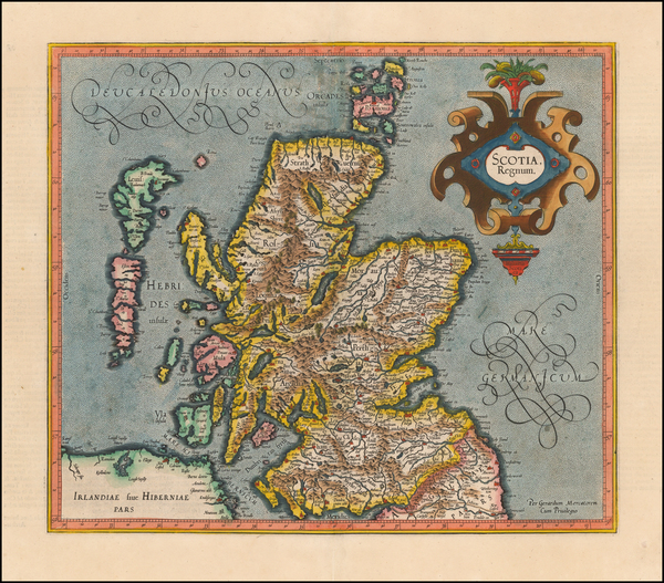 42-Scotland Map By  Gerard Mercator