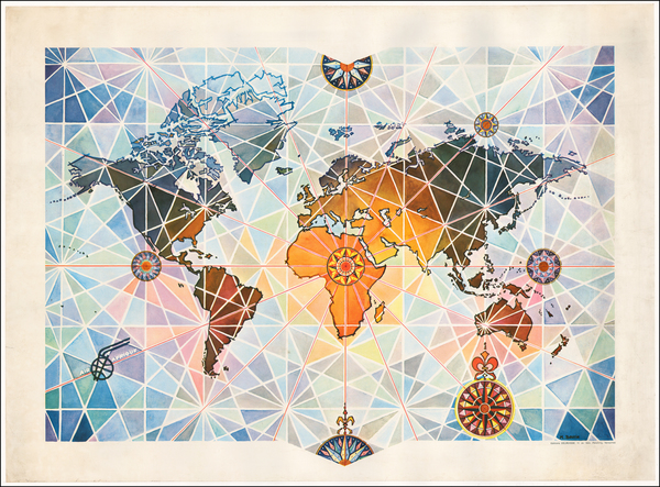 93-World and World Map By M. Bourie