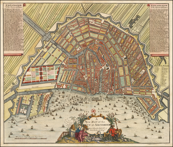 51-Netherlands and Amsterdam Map By John Senex