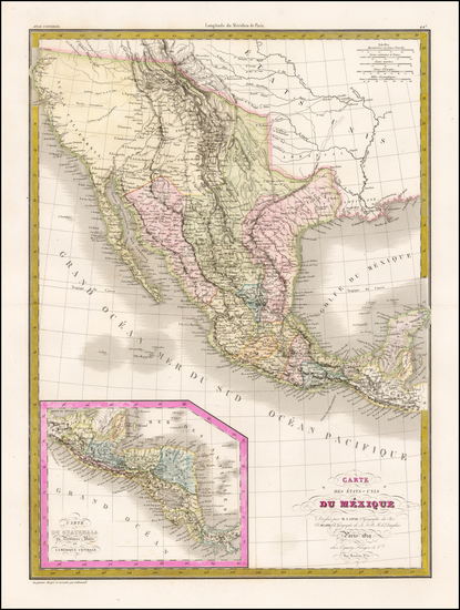 60-Texas, Southwest, Rocky Mountains, Mexico and California Map By Alexandre Emile Lapie