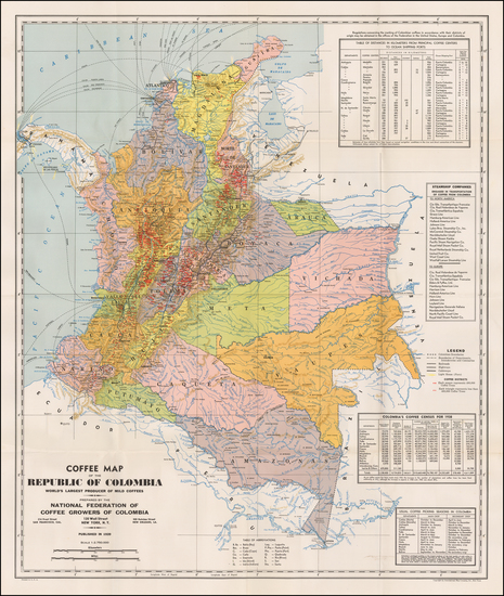 46-South America Map By National Federation of Coffee Growers of Colombia