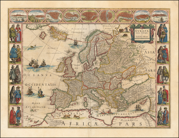 64-Europe and Europe Map By Willem Janszoon Blaeu