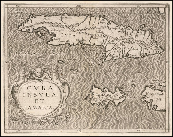 16-Caribbean Map By Cornelis van Wytfliet