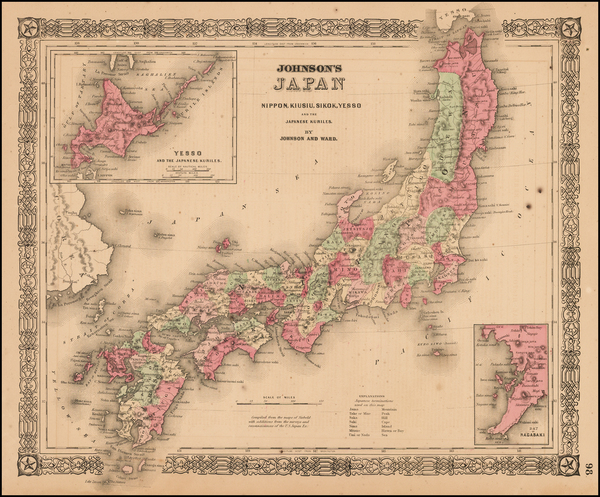 89-Japan Map By Benjamin P Ward  &  Alvin Jewett Johnson