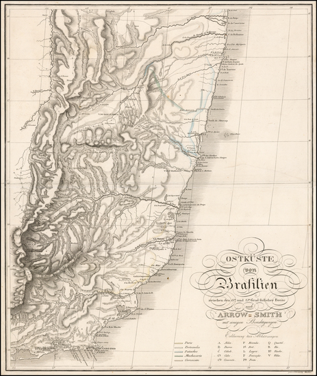 36-Brazil Map By Prinz Maximilian Alexander Philipp zu Wied-Neuwied