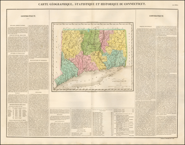 25-New England and Connecticut Map By Jean Alexandre Buchon