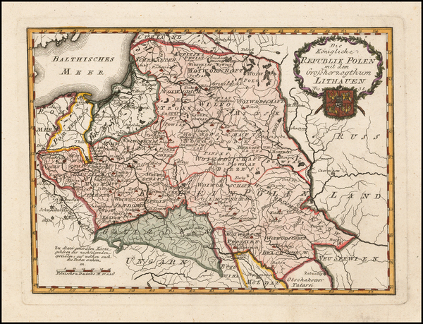 97-Poland and Baltic Countries Map By Franz Johann Joseph von Reilly