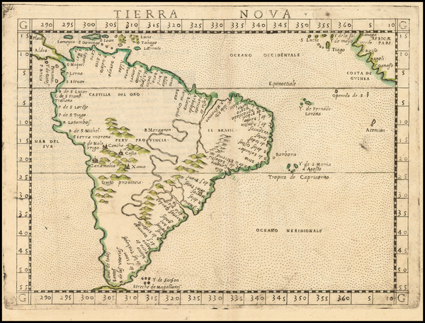 27-South America Map By Girolamo Ruscelli