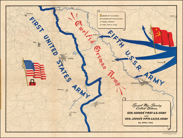 86-World War II and Mitteldeutschland Map By U.S. Army