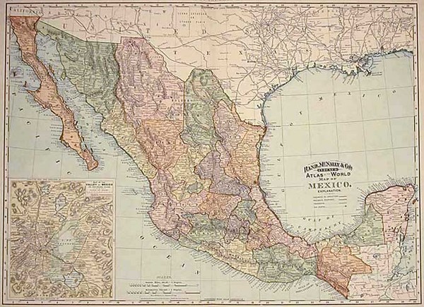 39-Mexico and Baja California Map By William Rand  &  Andrew McNally