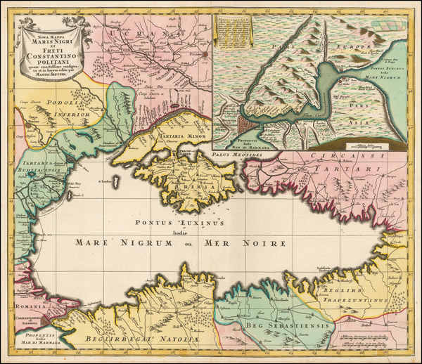 100-Ukraine, Balkans, Turkey and Turkey & Asia Minor Map By Matthaus Seutter