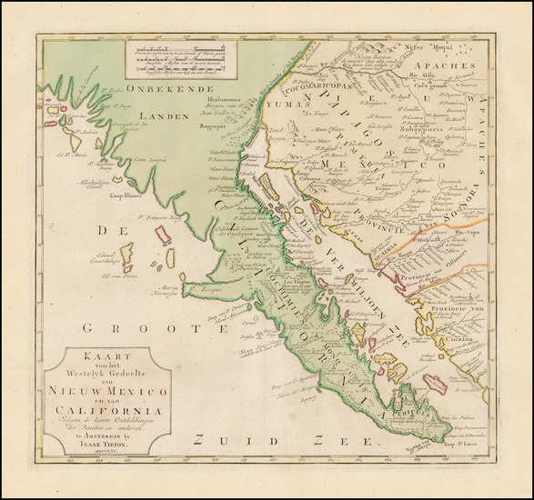 89-Mexico and Baja California Map By Isaak Tirion