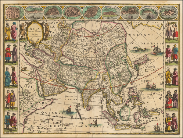 79-Asia Map By Willem Janszoon Blaeu