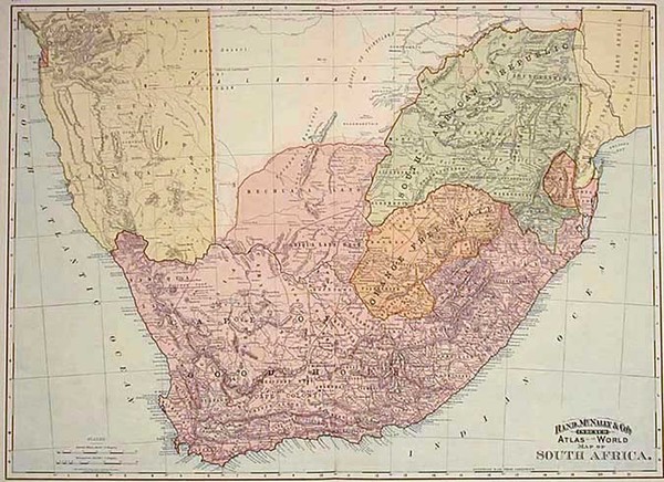 25-Africa and South Africa Map By William Rand  &  Andrew McNally