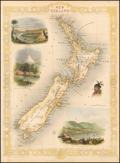 17-New Zealand Map By John Tallis