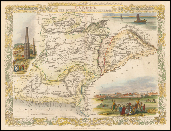 82-India, Central Asia & Caucasus and Middle East Map By John Tallis