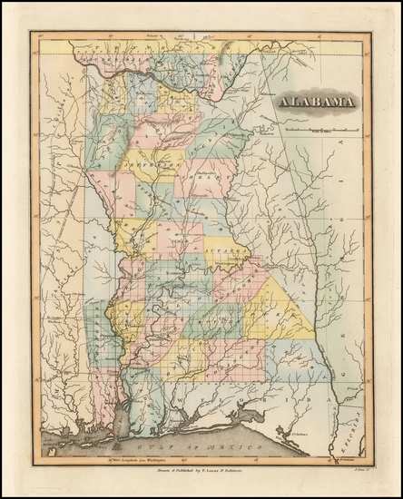 57-Alabama Map By Fielding Lucas Jr.