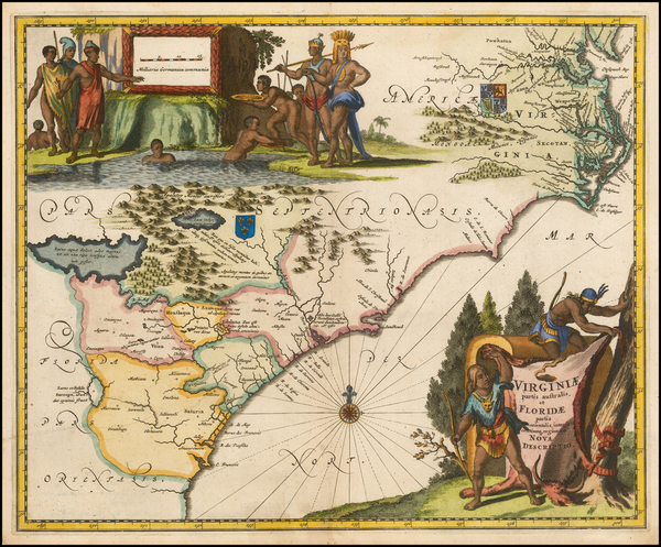 23-West Virginia, Southeast, Georgia, North Carolina and South Carolina Map By John Ogilby