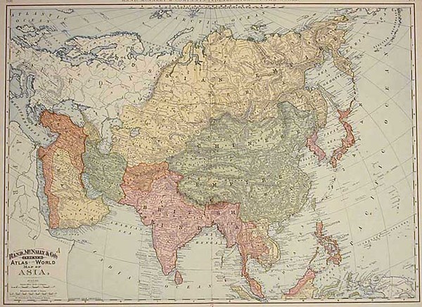 70-Asia and Asia Map By William Rand  &  Andrew McNally