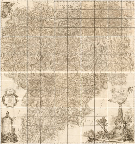 18-Austria and Italy Map By Peter Anich  &  Blasius Hueber