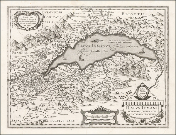 59-Switzerland and France Map By Jodocus Hondius