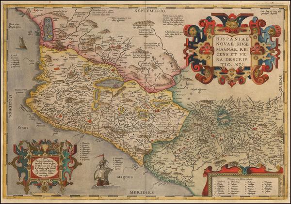 92-Mexico Map By Abraham Ortelius