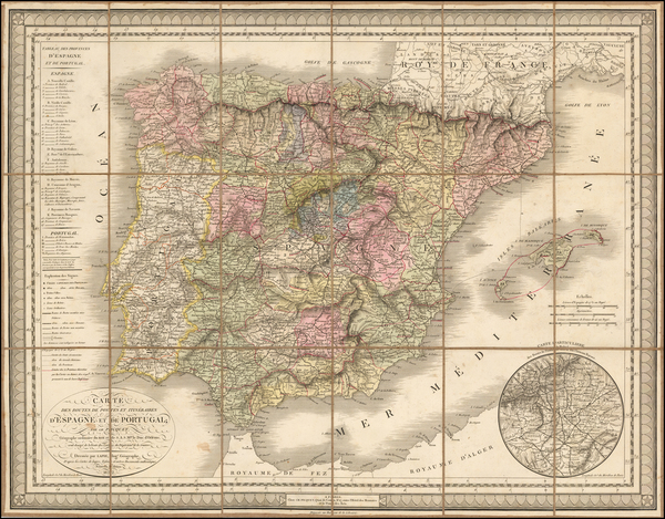 94-Spain and Portugal Map By Pierre Lapie