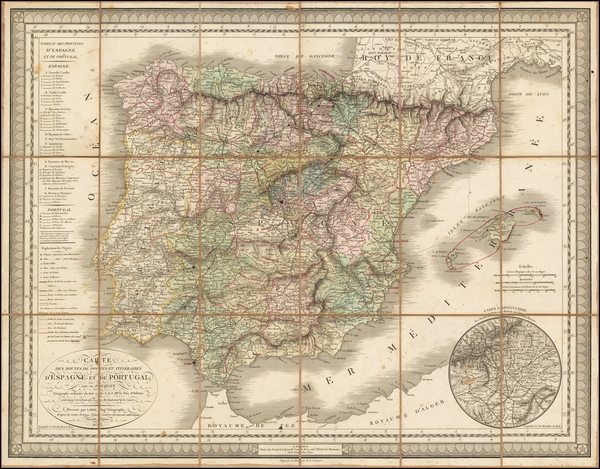 52-Spain and Portugal Map By Pierre Lapie