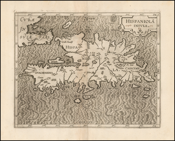 5-Caribbean Map By Cornelis van Wytfliet