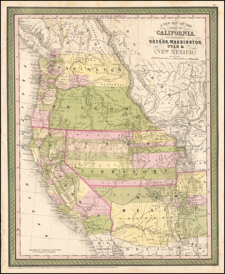 69-Southwest, Rocky Mountains and California Map By Charles Desilver