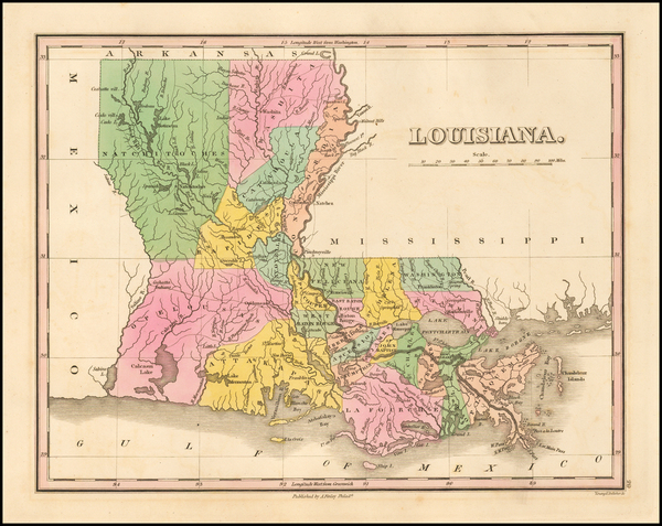 54-Louisiana Map By Anthony Finley