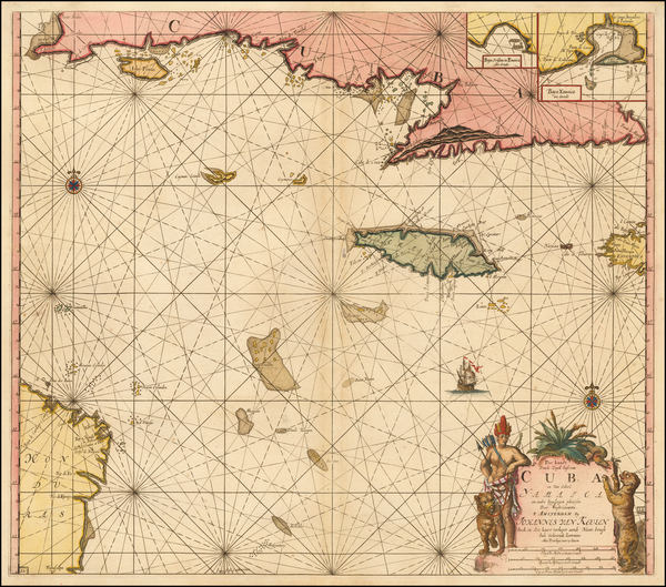 16-Caribbean Map By Johannes Van Keulen