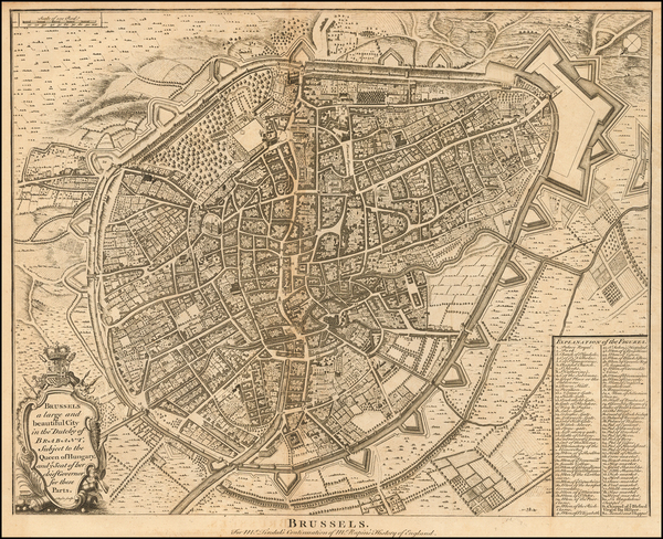 97-Belgium Map By Paul de Rapin de Thoyras