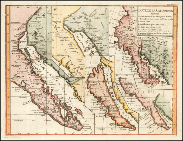 7-Baja California and California Map By Denis Diderot / Didier Robert de Vaugondy