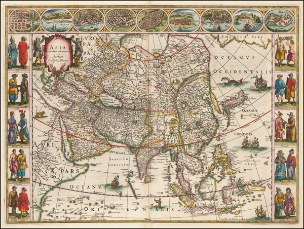 21-Asia Map By Willem Janszoon Blaeu