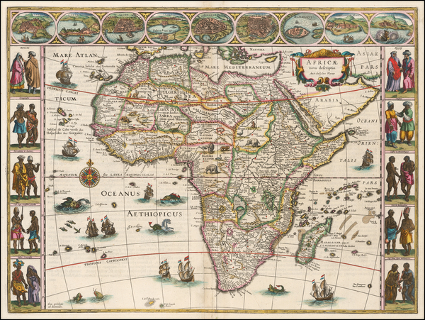 95-Africa and Africa Map By Willem Janszoon Blaeu