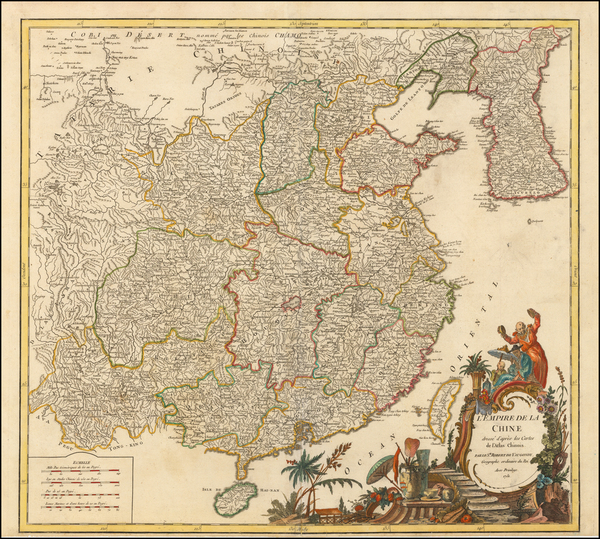 89-China and Korea Map By Gilles Robert de Vaugondy