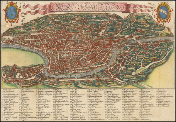 85-Italy and Rome Map By Johann Heinrich von Pflaumern