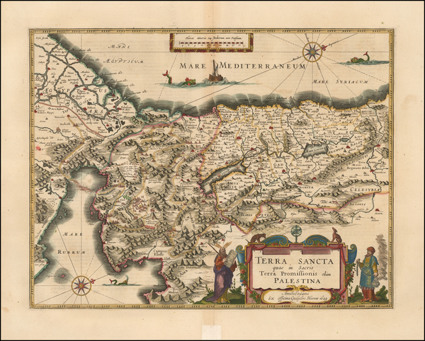 13-Holy Land Map By Willem Janszoon Blaeu