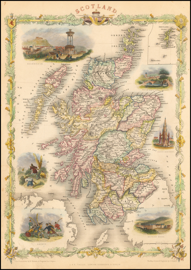 53-Scotland Map By John Tallis