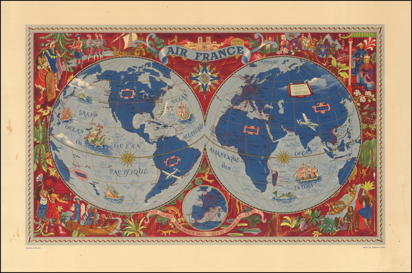 97-World and Pictorial Maps Map By Lucien Boucher