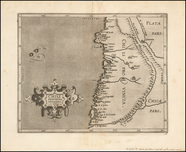100-South America Map By Cornelis van Wytfliet