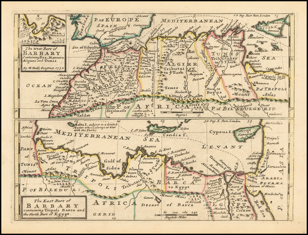 85-Africa and North Africa Map By Herman Moll